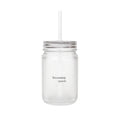 Becoming Quietly Mason Jar Tumbler – Frosted Glass Drinkware with Straw