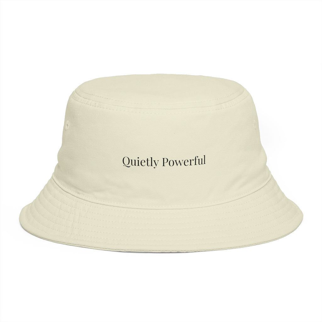 Quietly Powerful Bucket Hat – Minimalist Embroidered Sun Hat for Women