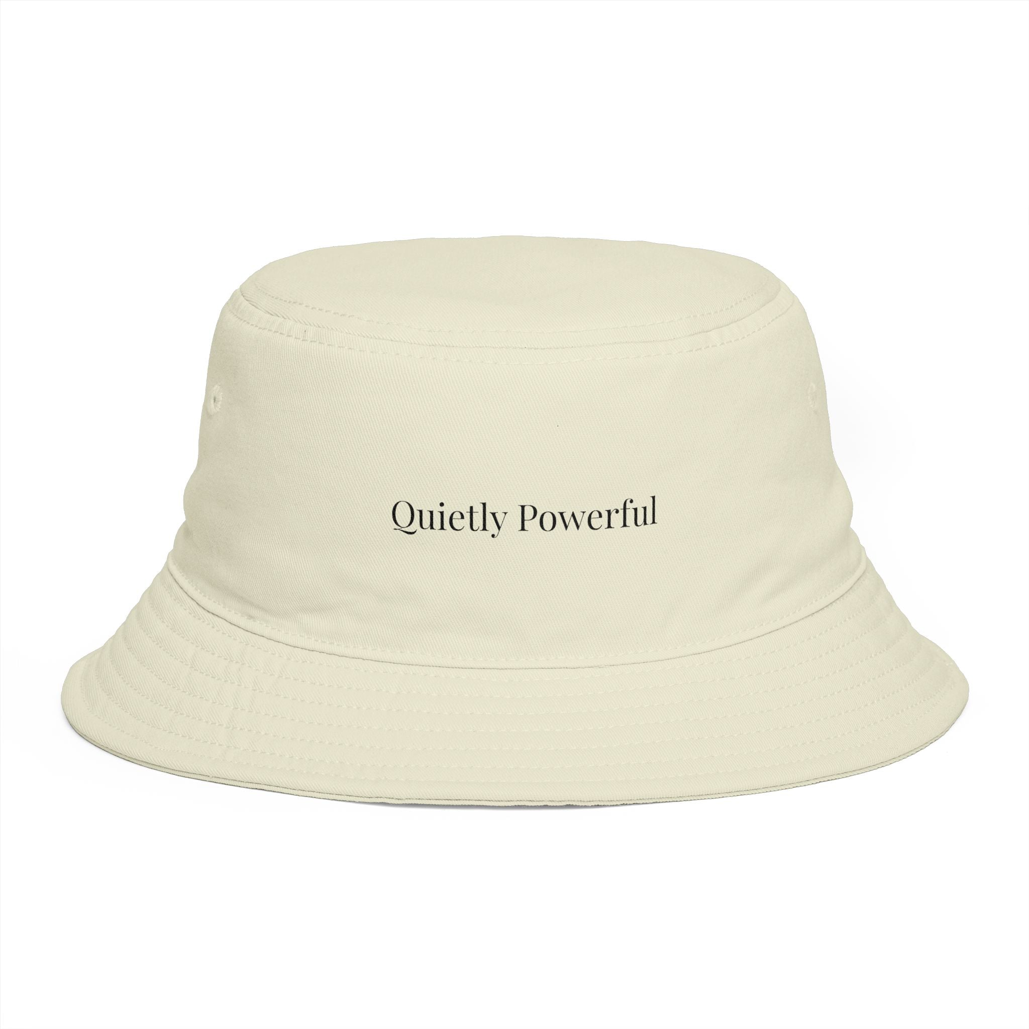 Quietly Powerful Bucket Hat – Minimalist Embroidered Sun Hat for Women