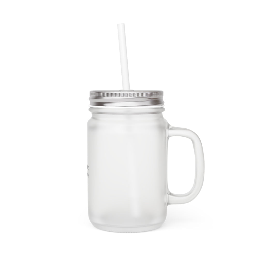 Becoming Quietly Mason Jar Tumbler – Frosted Glass Drinkware with Straw