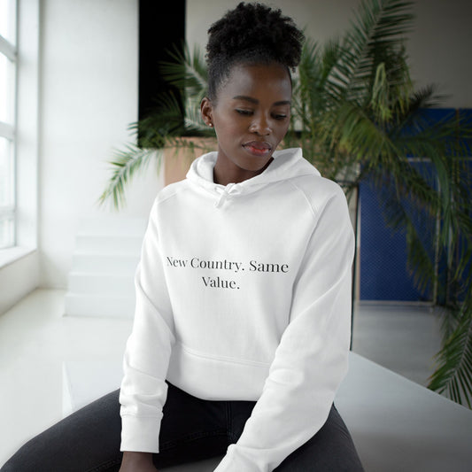 New Country, Same Values Minimalist Pullover Hoodie – Inspirational Statement Hoodie for Women