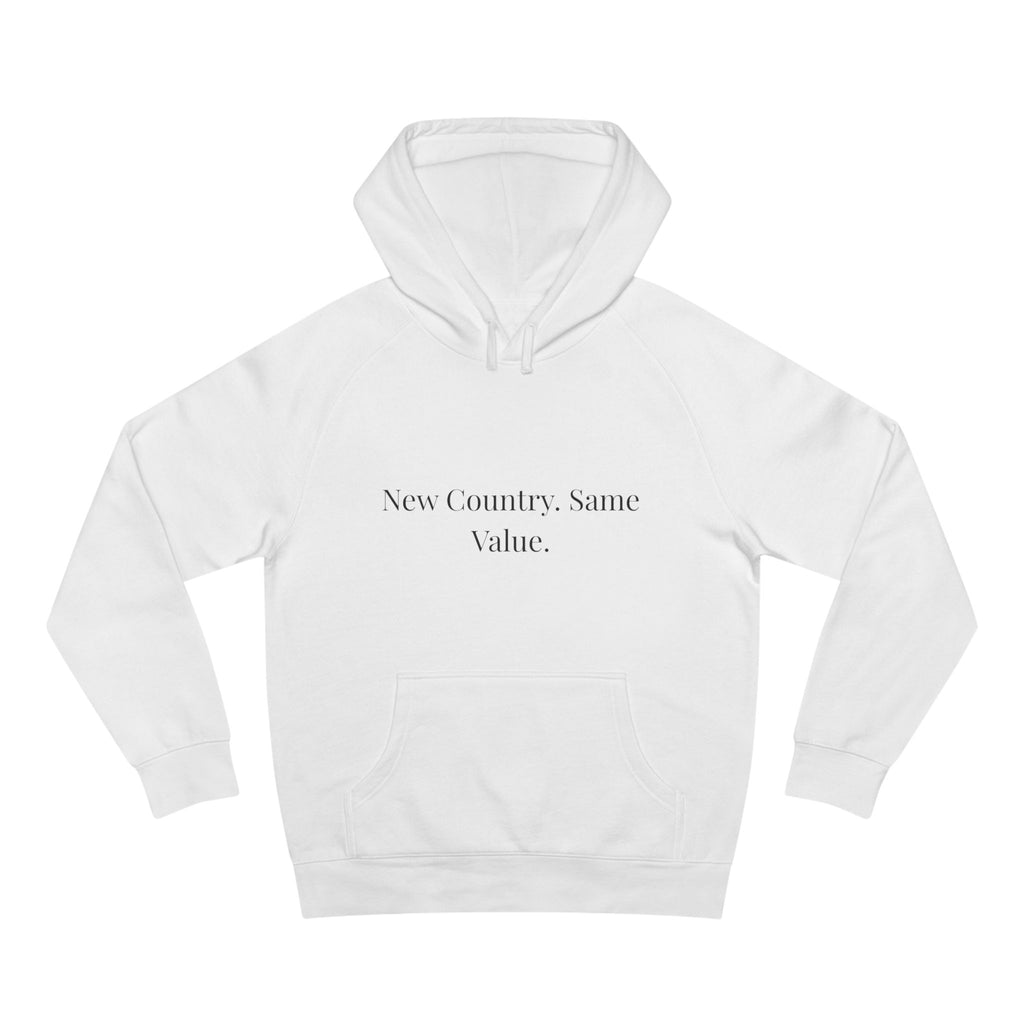 New Country, Same Values Minimalist Pullover Hoodie – Inspirational Statement Hoodie for Women