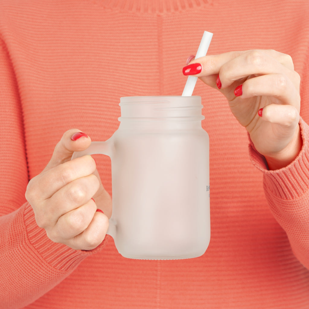 Becoming Quietly Mason Jar Tumbler – Frosted Glass Drinkware with Straw