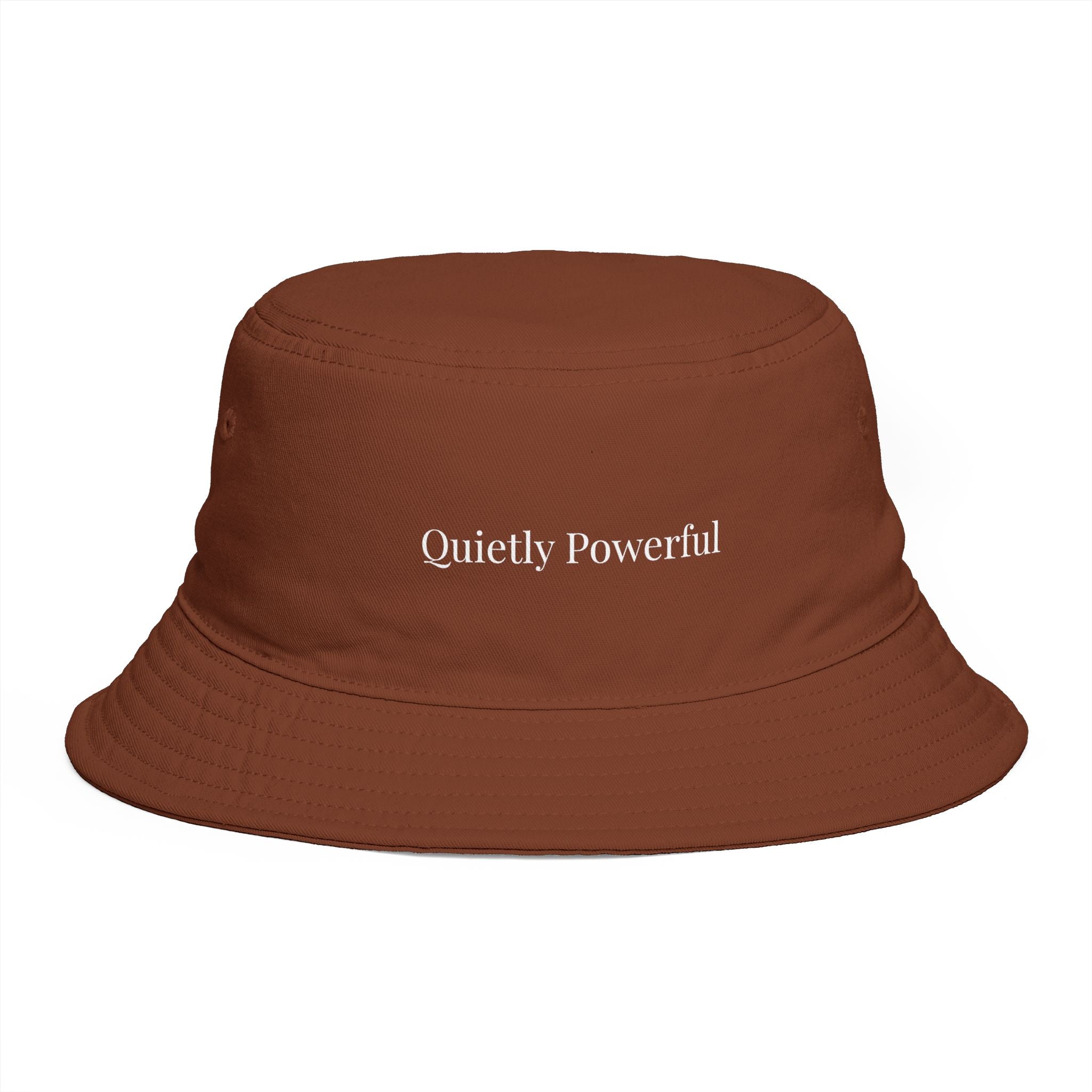 Quietly Powerful Bucket Hat – Minimalist Embroidered Sun Hat for Women