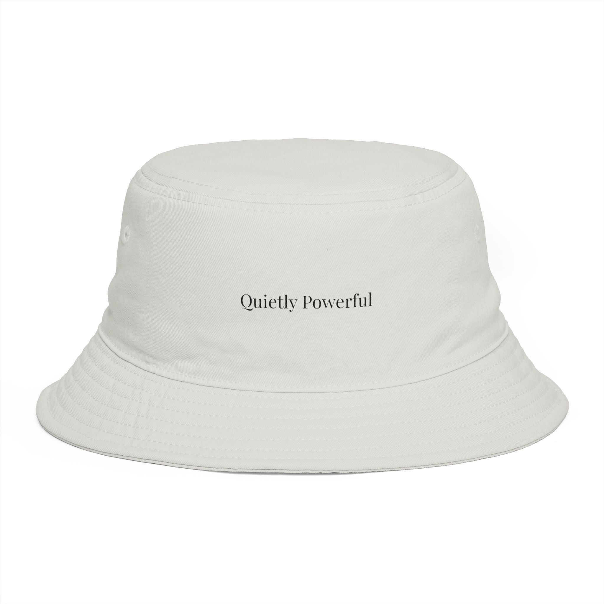 Quietly Powerful Bucket Hat – Minimalist Embroidered Sun Hat for Women