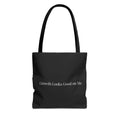 Growth Looks Good on Me Tote Bag – Inspirational Black Canvas Tote for Everyday Use