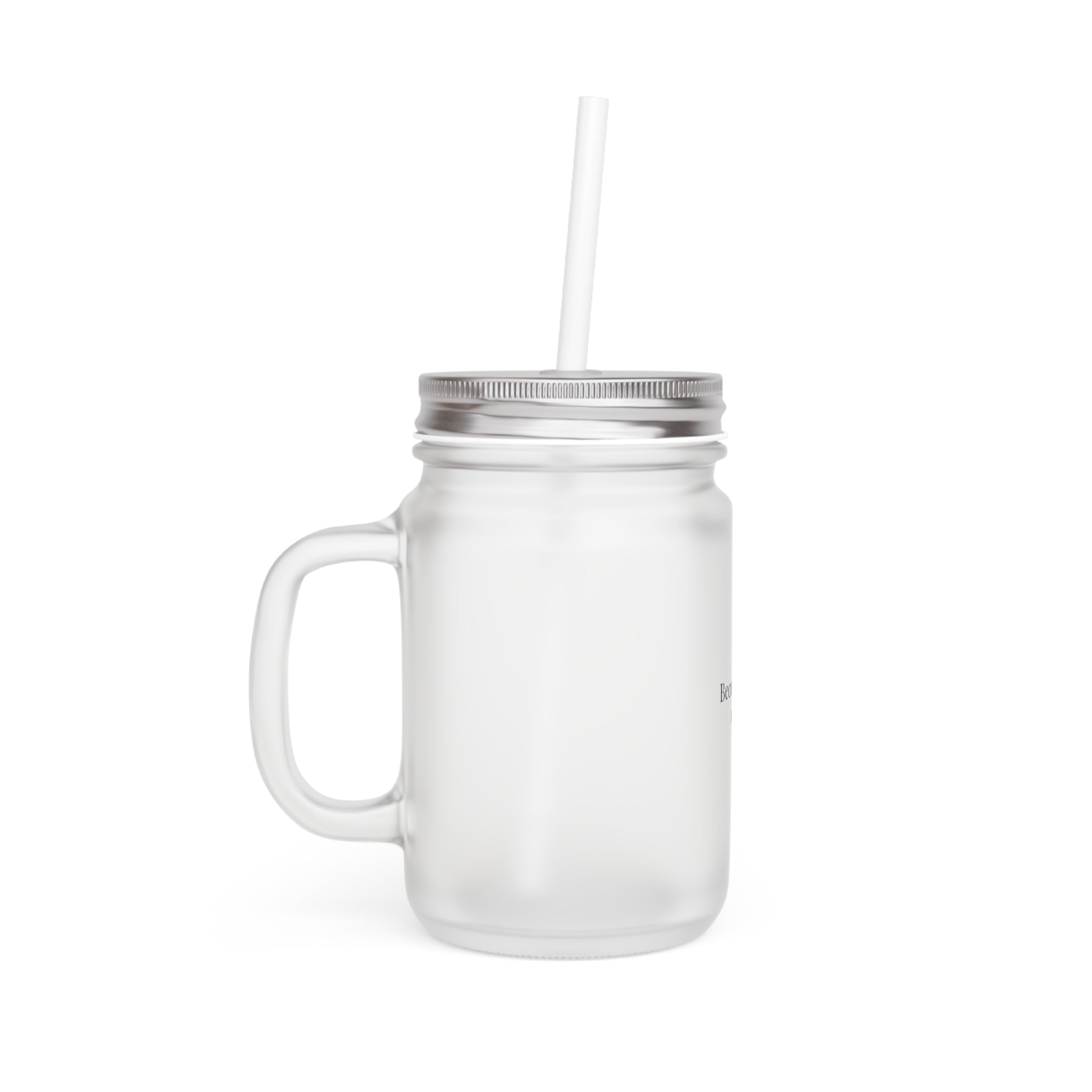 Becoming Quietly Mason Jar Tumbler – Frosted Glass Drinkware with Straw