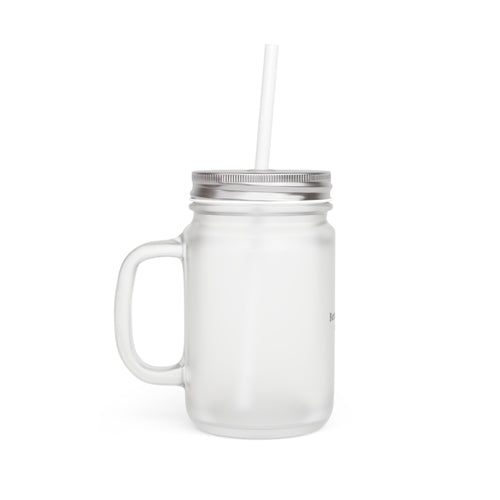 Becoming Quietly Mason Jar Tumbler – Frosted Glass Drinkware with Straw