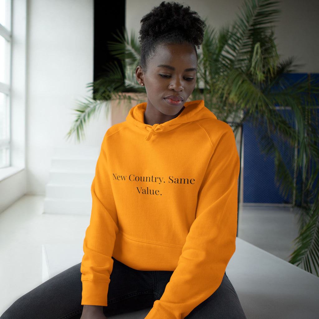 New Country, Same Values Minimalist Pullover Hoodie – Inspirational Statement Hoodie for Women