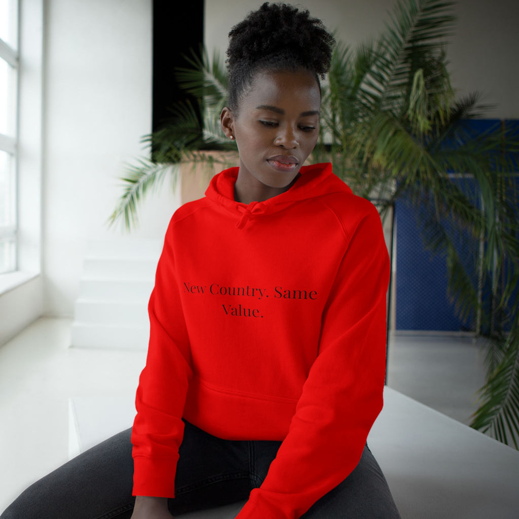 New Country, Same Values Minimalist Pullover Hoodie – Inspirational Statement Hoodie for Women