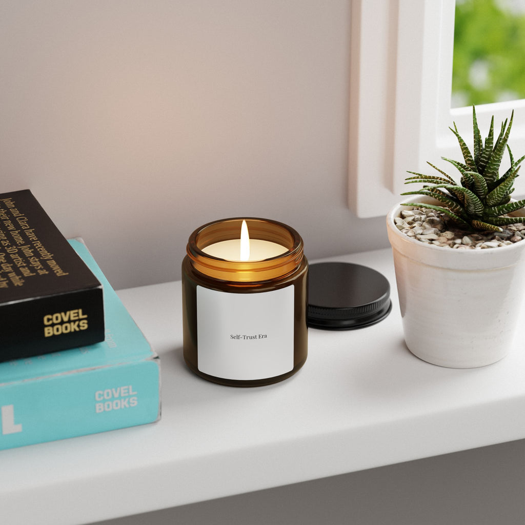 Self-Trust Extra” Soy Candle – Luxury Affirmation Candle for Confident Women (Amber Jar, Scented)