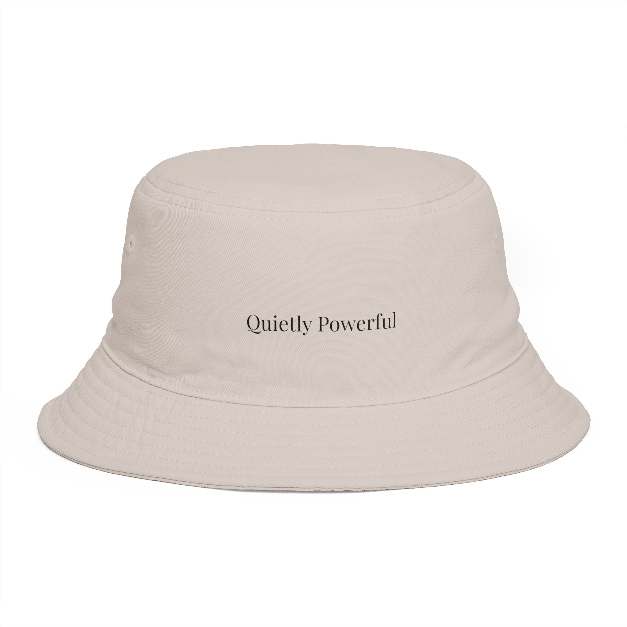 Quietly Powerful Bucket Hat – Minimalist Embroidered Sun Hat for Women