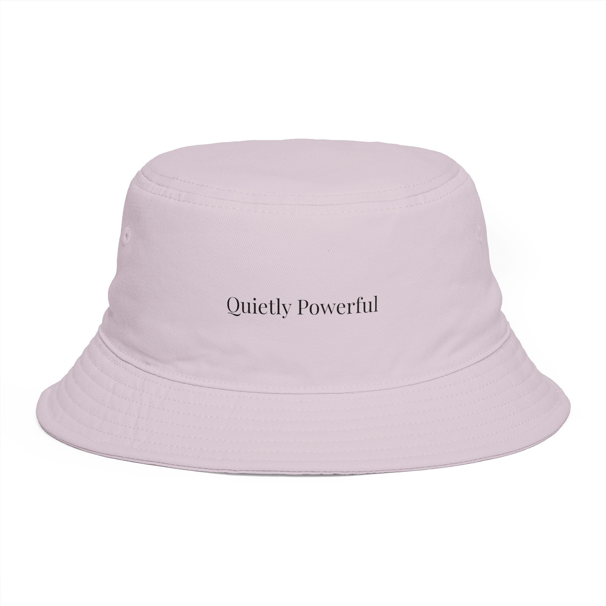 Quietly Powerful Bucket Hat – Minimalist Embroidered Sun Hat for Women