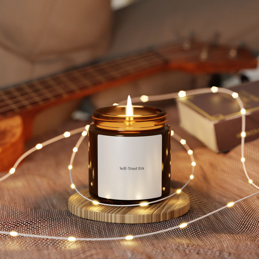 Self-Trust Extra” Soy Candle – Luxury Affirmation Candle for Confident Women (Amber Jar, Scented)
