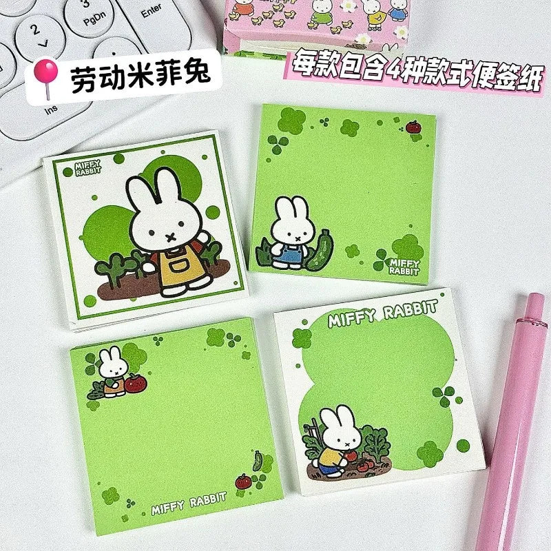 Miffy Cute Sticky Notes Cartoon Pattern Anime Merchandise Sticky Note Students Kawaii Stationery Office Supplies Party Gifts New
