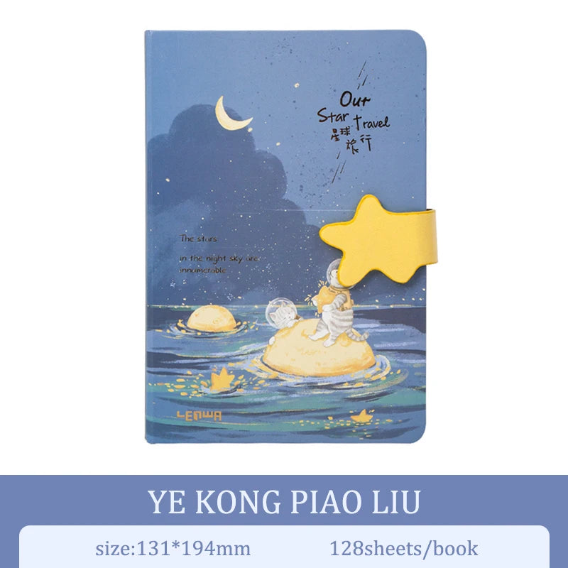 A5 Magnetic Buckle Notebook,128sheets/Book Hardcover Full Colour Inside Pages,Writing Diary Office Study Note Supplies CS-055