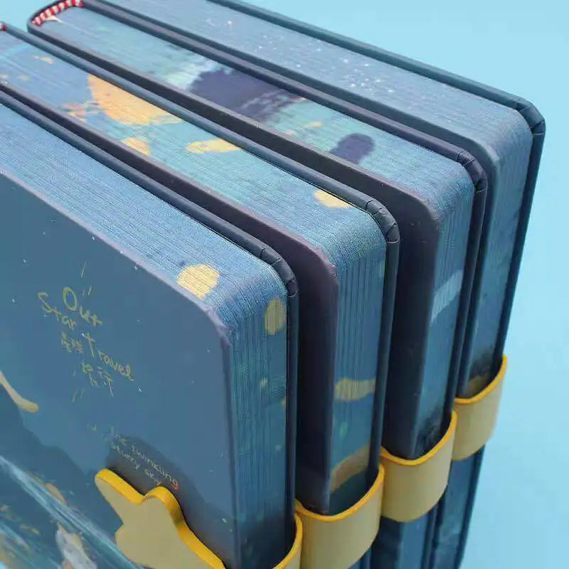 A5 Magnetic Buckle Notebook,128sheets/Book Hardcover Full Colour Inside Pages,Writing Diary Office Study Note Supplies CS-055