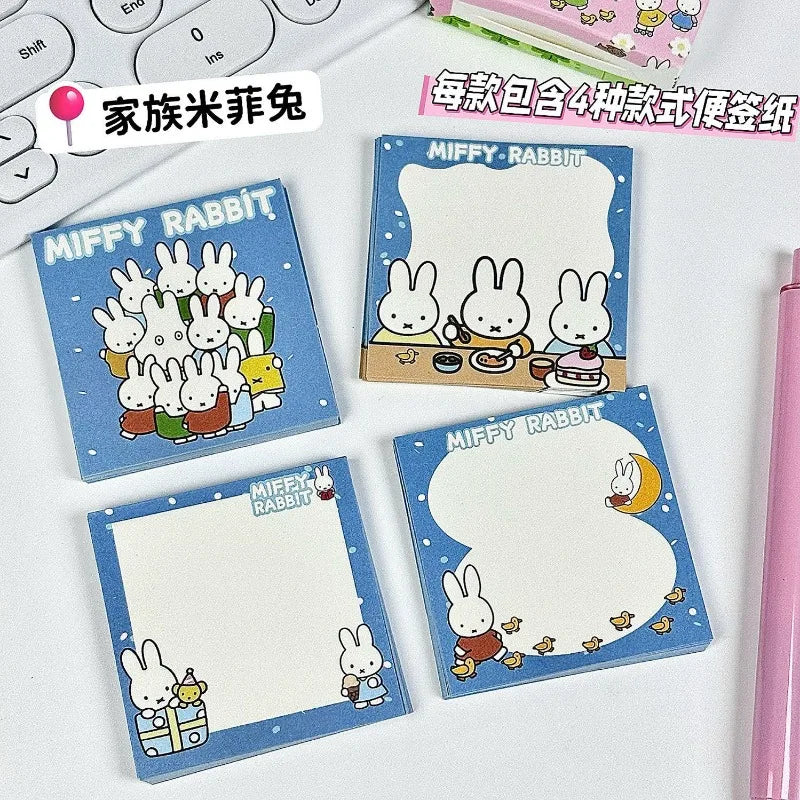 Miffy Cute Sticky Notes Cartoon Pattern Anime Merchandise Sticky Note Students Kawaii Stationery Office Supplies Party Gifts New