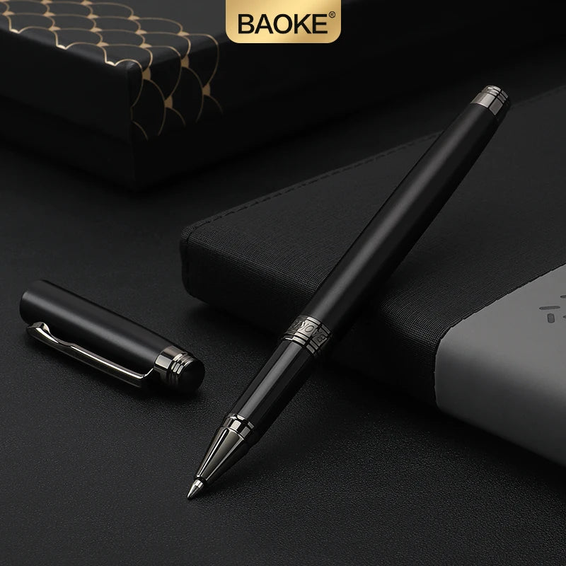 BAOKE T26 Business Exquisite Gift Set Black, Grey PU Leather Notebook 0.7mm Metal Black Pen 96 Sheets Notebook