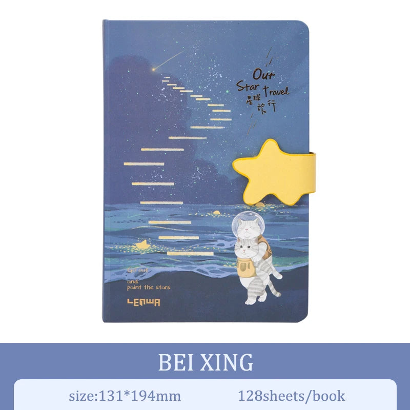 A5 Magnetic Buckle Notebook,128sheets/Book Hardcover Full Colour Inside Pages,Writing Diary Office Study Note Supplies CS-055