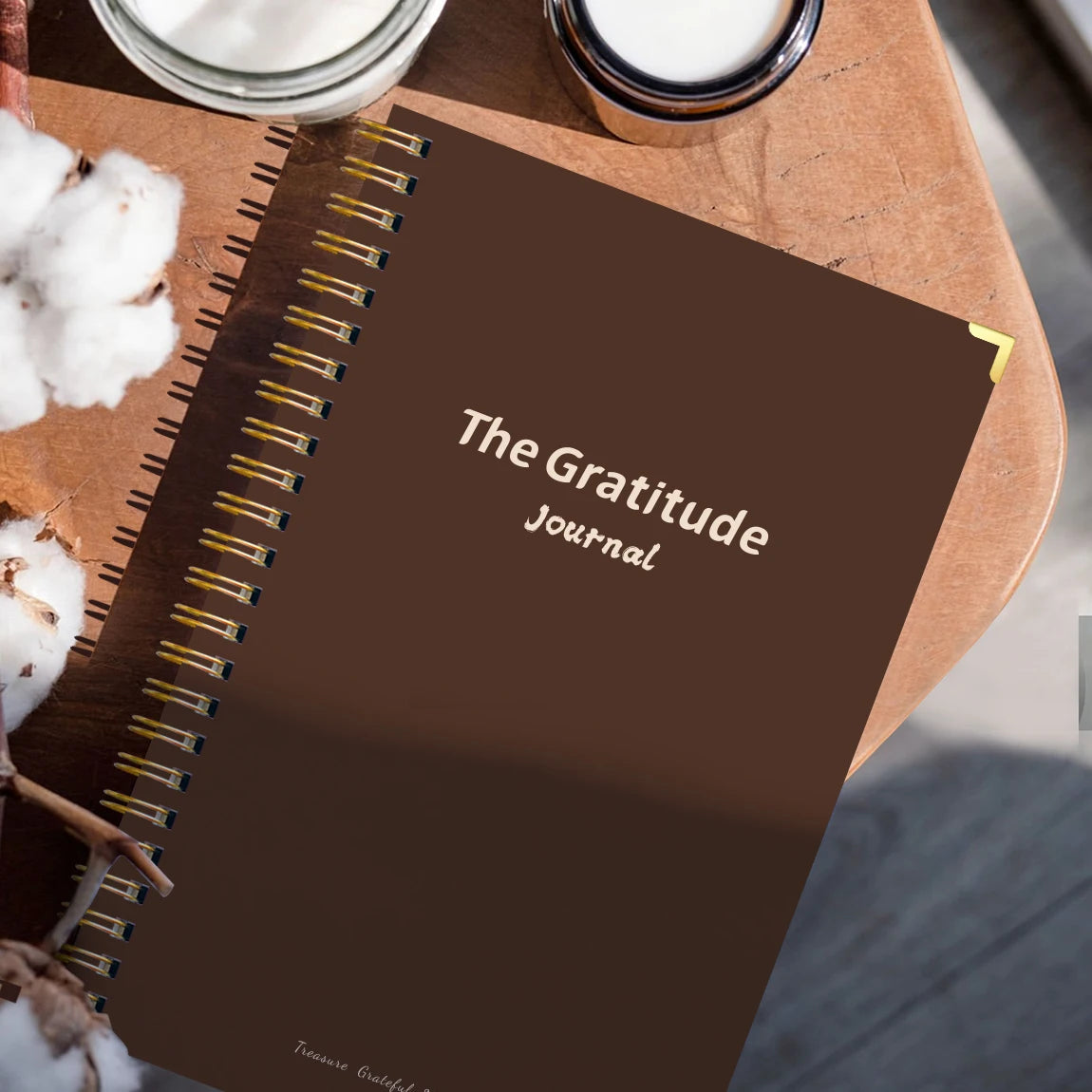 A5 Gratitude Journal Notebook, Mindfulness Journal with Prompts, Spiral Bound Notebook for Positive Thinking, Mood Tracker