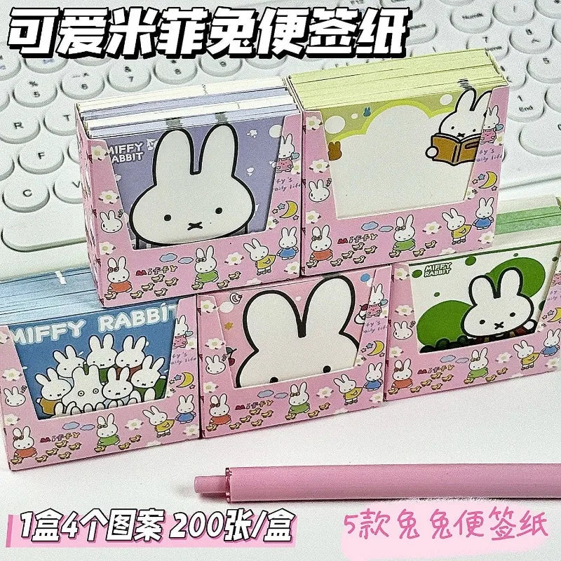 Miffy Cute Sticky Notes Cartoon Pattern Anime Merchandise Sticky Note Students Kawaii Stationery Office Supplies Party Gifts New
