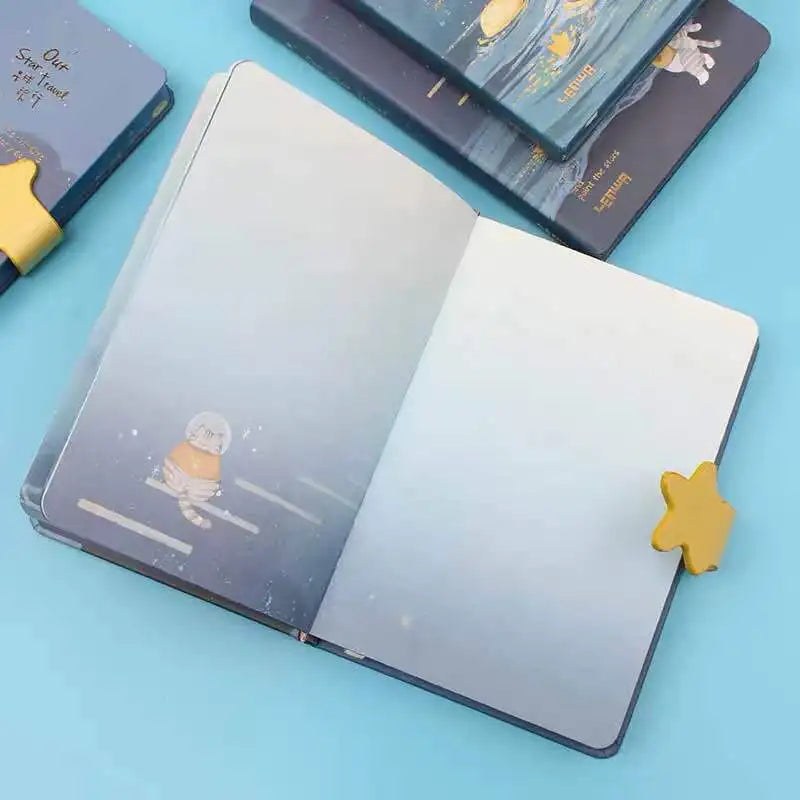 A5 Magnetic Buckle Notebook,128sheets/Book Hardcover Full Colour Inside Pages,Writing Diary Office Study Note Supplies CS-055