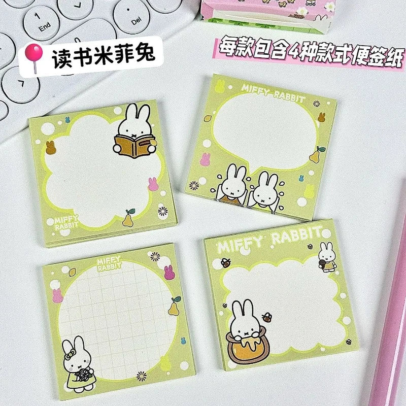 Miffy Cute Sticky Notes Cartoon Pattern Anime Merchandise Sticky Note Students Kawaii Stationery Office Supplies Party Gifts New